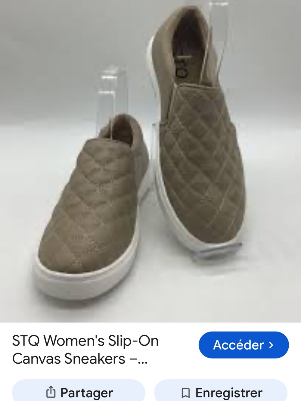 STQ Quilted Slip-On Flats in Taupe